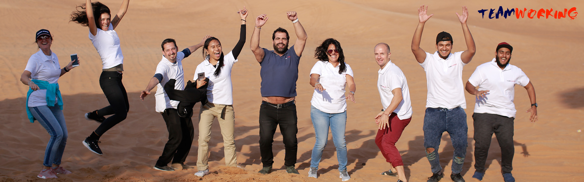 A team out in the dunes during a treasure hunt
