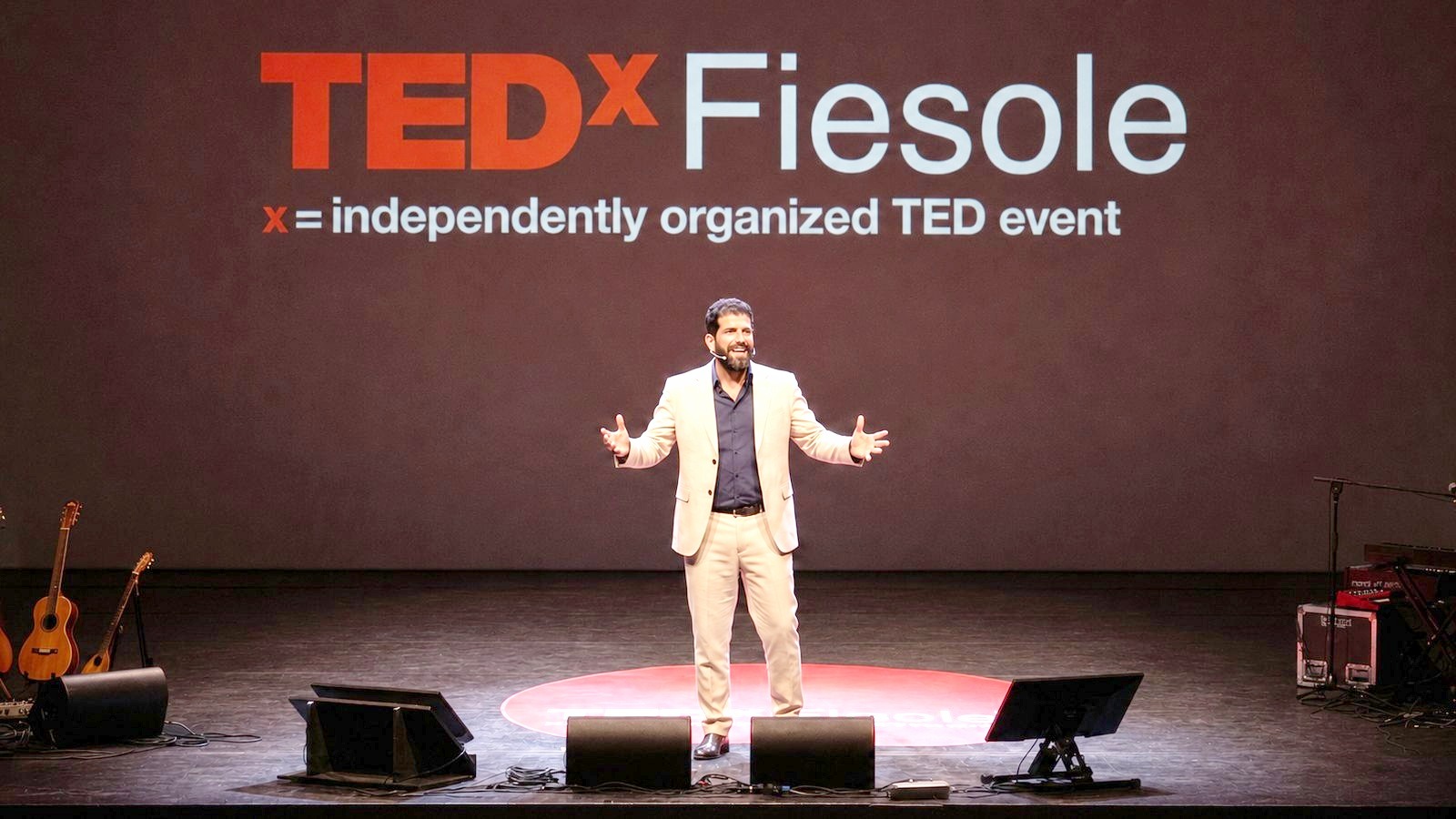 Giovanni Gambardella on stage during his TEDx talk